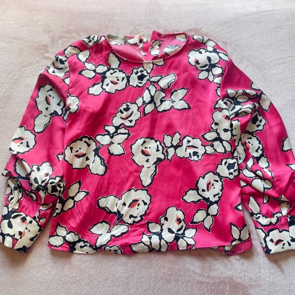 Zara Basic Fuchsia Pink Blouse